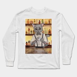 Bartender Cat Takeshi Long Sleeve T-Shirt